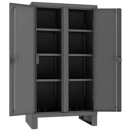 Shelving Storage Cabinet, 66 in H, 36 in W, 24 in D, Swing, Padlock Hasp, Gray, 6 Shelves, 0 Drawers MPN:HDDS243666-6S95