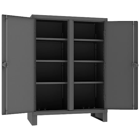 Shelving Storage Cabinet, 66 in H, 48 in W, 24 in D, Swing, Padlock Hasp, Gray, 6 Shelves, 0 Drawers MPN:HDDS244866-6S95