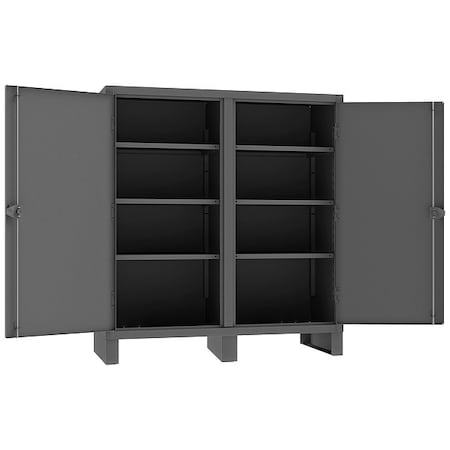 Shelving Storage Cabinet, 66 in H, 60 in W, 24 in D, Swing, Padlock Hasp, Gray, 6 Shelves, 0 Drawers MPN:HDDS246066-6S95