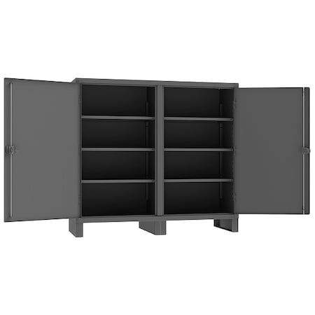 Shelving Storage Cabinet, 66 in H, 72 in W, 24 in D, Swing, Padlock Hasp, Gray, 6 Shelves, 0 Drawers MPN:HDDS247266-6S95