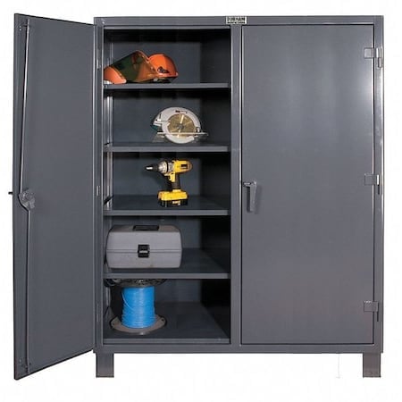 Shelving Storage Cabinet, 78 in H, 72 in W, 24 in D, Swing, Padlock Hasp, Gray, 8 Shelves, 0 Drawers MPN:HDDS247278-8S95