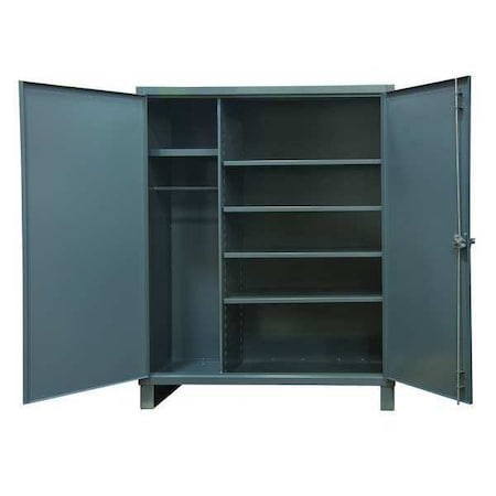 Combo Wardrobe Storage Cabinet, 78 in H, 36 in W, 24 in D, Swing, Padlock Hasp, Gray, 5 Shelves MPN:HDWC243678-5S95