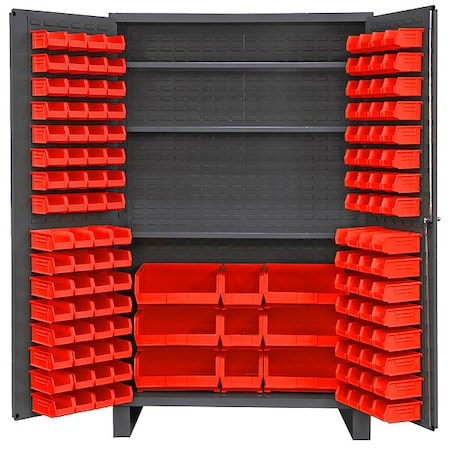 Extra-Heavy Duty Bin Cabinet, 48 in W, 78 in H, 24