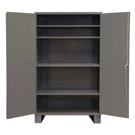 Shelving Storage Cabinet, 78 in H, 48 in W, 24 in D, Swing, Keyed, Gray, 4 Shelves, 0 Drawers MPN:JC-482478-4S-95