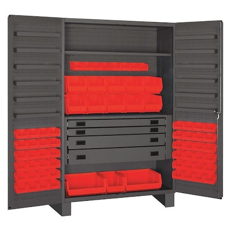 Extra-Heavy Duty Bin Cabinet, 48 in W, 78 in H, 24