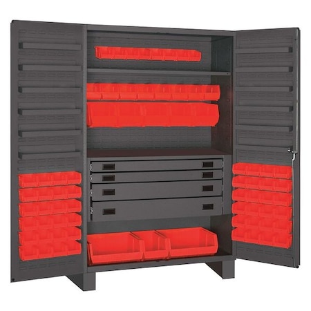 Extra-Heavy Duty Bin Cabinet, 48 in W, 78 in H, 24