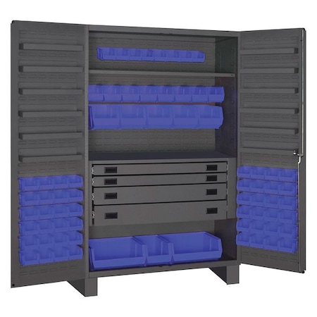 Extra-Heavy Duty Bin Cabinet, 48 in W, 78 in H, 24