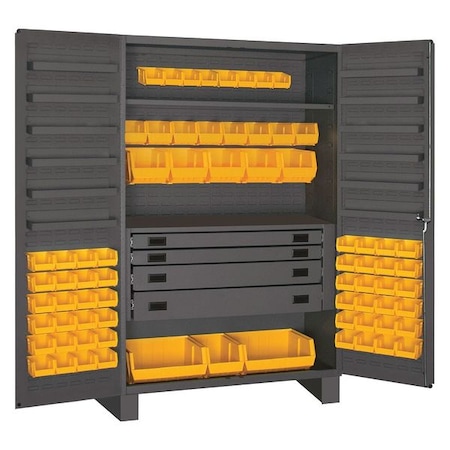 Extra-Heavy Duty Bin Cabinet, 48 in W, 78 in H, 24