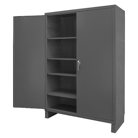 Cabinet, 60 in wide, 14 gauge, 6 in legs, 4 adjustable shelves MPN:SSC-602484-4S-95