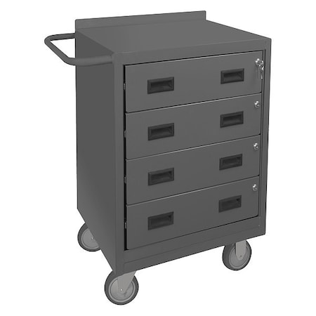 Mobile storage cabinet with work surface, 4 drawers, lockable storage MPN:2202-95