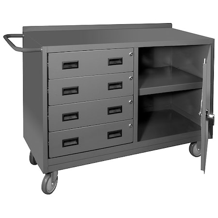 Mobile bench cabinet, work surface, storage, 1 shelf, 4 drawer MPN:2221-95