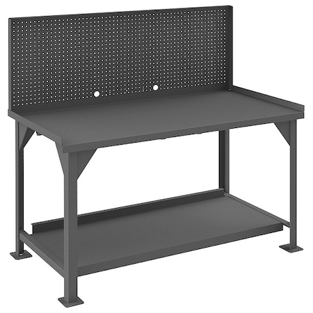 Heavy duty Work Bench with Lips Up & Peg Board, Steel, 72
