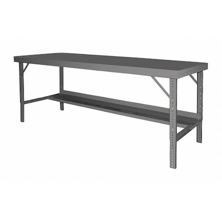 Folding leg workbench, adjustable height, steel top MPN:WBF-3660-95