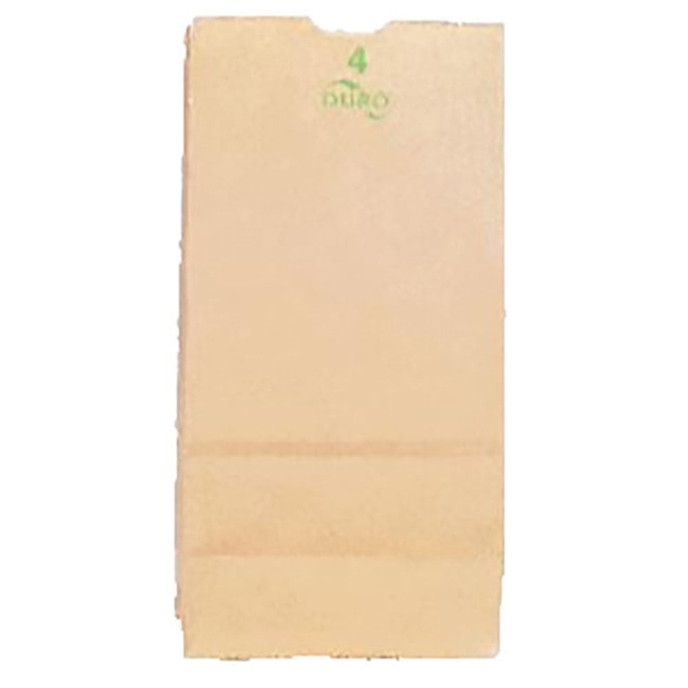 Duro Novolex #4 Paper Bags, 9 3/4inH x 5inW x 3 1/8inD, Kraft, Pack Of 500 (Min Order Qty 4) MPN:18404