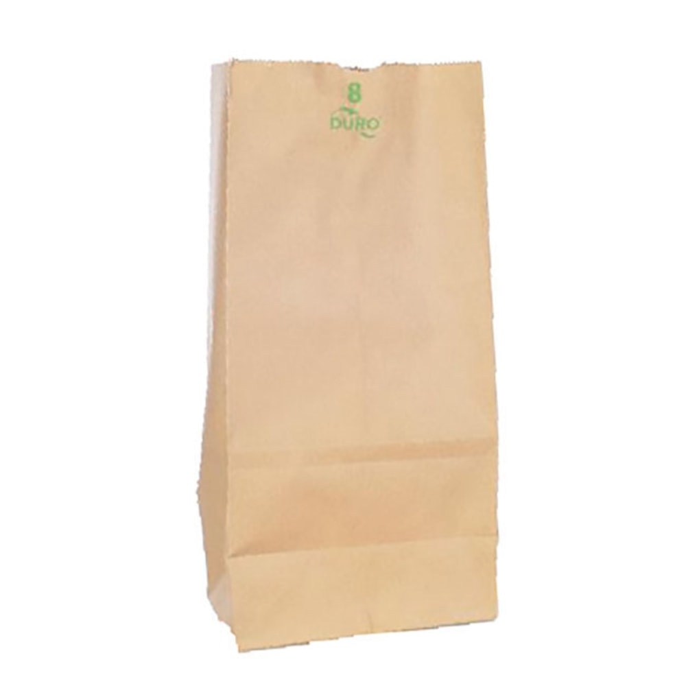 Duro Novolex #8 Paper Bags, 12 7/16inH x 6 1/8inW x 4 1/8inD, Kraft, Pack Of 500 (Min Order Qty 2) MPN:18408
