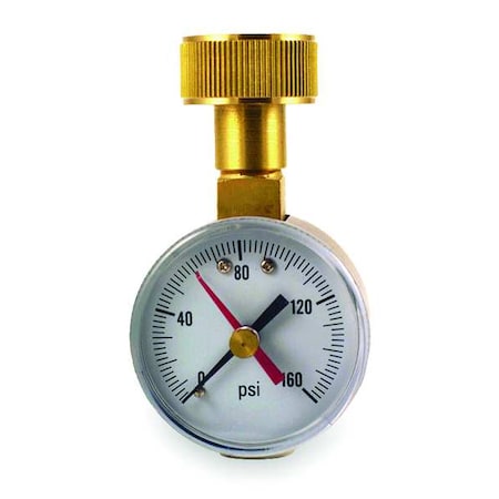 Pressure Gauge, 0 to 160 psi, 2 in Dial, 3/4 in FGHT, Top Location, Steel Case Material MPN:18C829