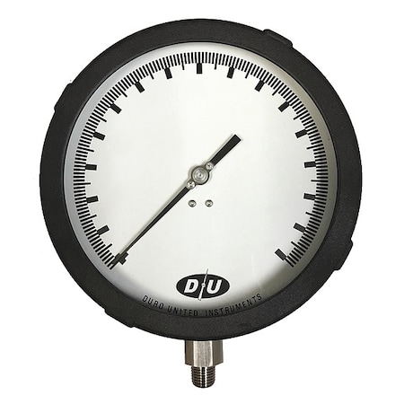 Industrial Pressure Gauge, 0 to 15 psi, 6 in Dial, 1/4 in NPT, Bottom Location MPN:6.2020213E7