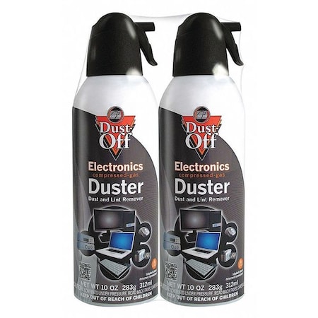 Disposable Compressed Gas Duster, Aerosol Duster for Electronics, 10 oz, 2PK MPN:DSXLP