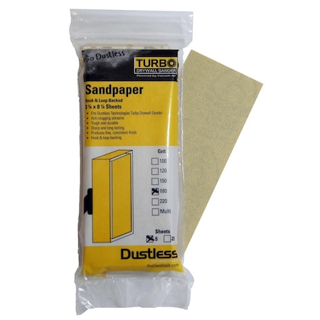 Sandpaper, 180 Grit, PK5 MPN:54201