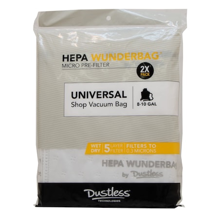 Universal Wet/Dry Vac HEPA, 8-10 gal, PK2 MPN:D1344