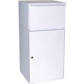 dVault Collection Vault Mailbox and Parcel Drop DVCS0023 - Free Standing - Front Access - White DVCS0023-3