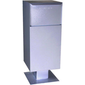 dVault Deposit Vault Mailbox and Parcel Drop with Pedestal DVCS0030 - Rear Access - Gray DVCS0030-2