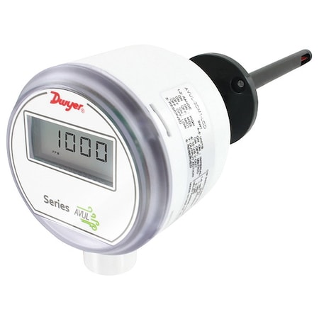 Air velocity transmitter, 3% of reading accuracy, duct mount, Modbus communications, with LCD MPN:AVUL-3DM1-LCD