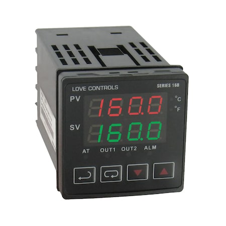 1/16 DIN temperature/process controller, voltage pulse output 1 and relay output 2, low voltage MPN:16B-23-LV