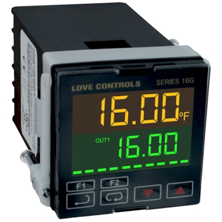 1/16 DIN temperature/controller, current/relay, RS485, 2 event inputs MPN:16G-53-11