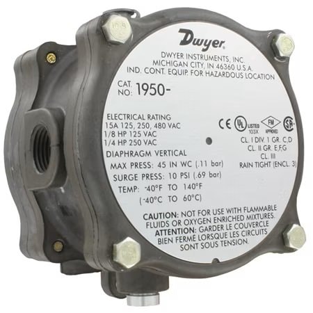 Pressure Switch, Standard, SPDT, 1/8