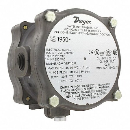 Pressure Switch, Standard, SPDT, 1/8