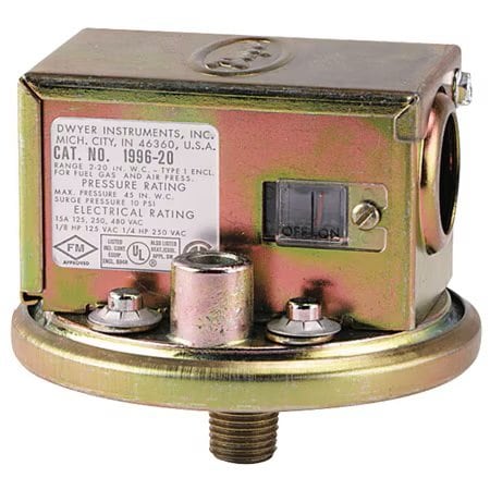 Pressure Switch, Standard, SPDT, 1/4