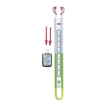 U-tube manometer, range 4-0-4
