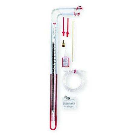 Dual range U-inclined manometer, 0-16