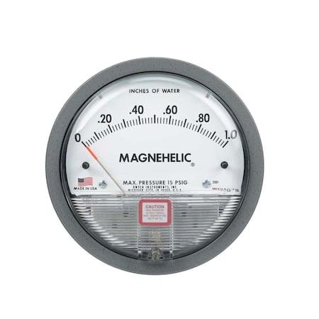 Differential pressure gage, range 0-100 cm w.c., minor divisions 2.0. MPN:2000-100CM