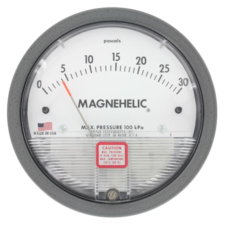 Differential pressure gage, range 0-1.0