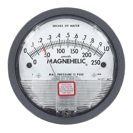 Differential pressure gage, range 0-1.0