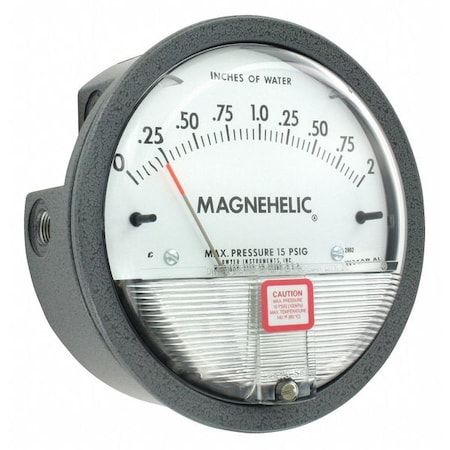 Differential pressure gage, range 0-2.0