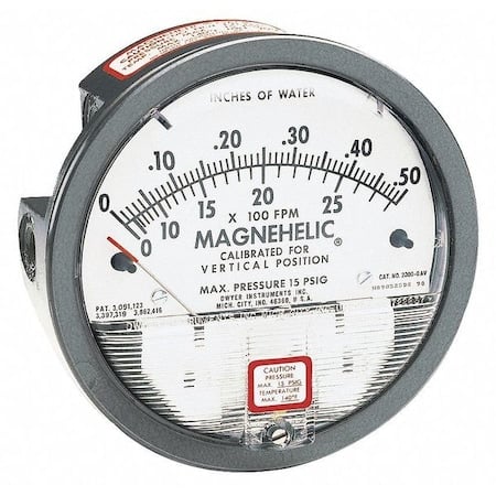 Differential pressure gage, range 0-10