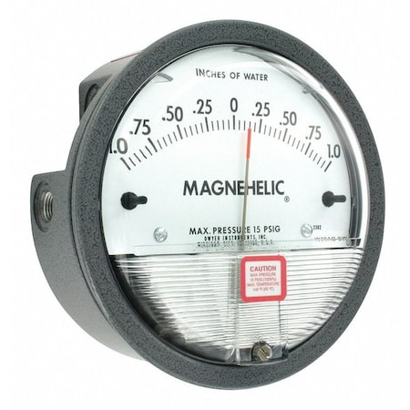 Differential pressure gage, range 1-0-1