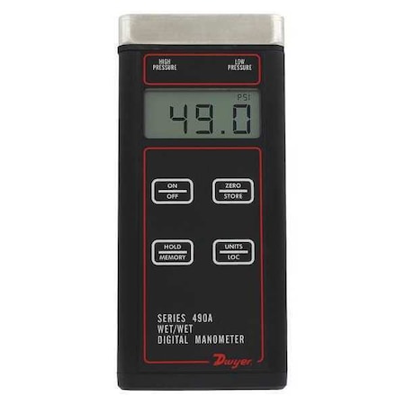 Wet/Wet handheld digital manometer, 0 to 50 psi (0 to 344.8 kPa) MPN:490A-3