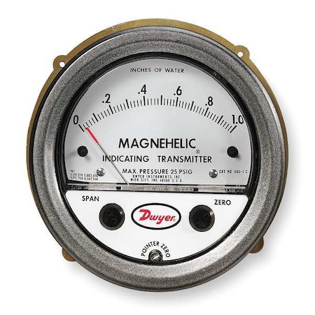 Dwyer Magnehelic Pressure Transmitter, 0/3.0in WC MPN:605-3