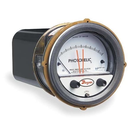 Pressure switch/gage, range 0-.25