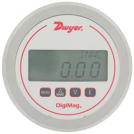 Digital Differential Pressure Gauge, 5 in Dial, 0.125 in Tubing, Center Back Location MPN:DM-1124