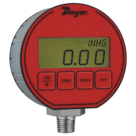 Digital Process Pressure Gauge, 0 to 30 psi, 3 in Dial, 1/4 in NPT, Bottom Location MPN:DPG-003