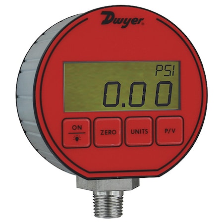 Digital Process Pressure Gauge, 0 to 5000 psi, 3 in Dial, 1/4 in NPT, Bottom Location MPN:DPG-011