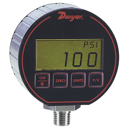 Digital Process Pressure Gauge, 0 to 500 psi, 3 in Dial, 1/4 in NPT, Bottom Location MPN:DPG-108