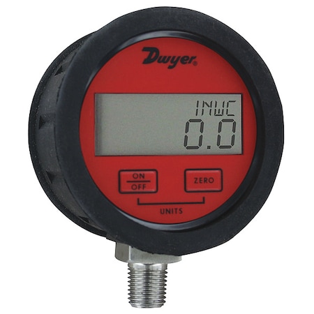 Digital Process Pressure Gauge, 0 to 5 psi, 3 in Dial, 1/4 in NPT, Bottom Location MPN:DPGAB-04