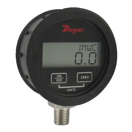 Digital Industrial Pressure Gauge, -30 to 0 to 100 psi, 3 in Dial, 1/4 in NPT, ABS Case Material MPN:DPGW-12