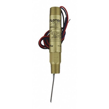 Mini-size flow switch, brass upper and lower body, no tee. MPN:V6EPB-B-S-6-0